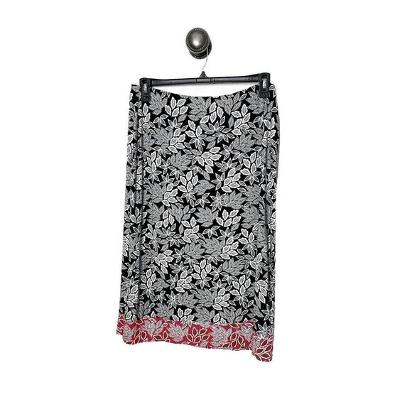 J Jill Skirt Womens Midi M Faux Wrap Elastic Waist Stretch Black Pull On - Picture 1 of 10